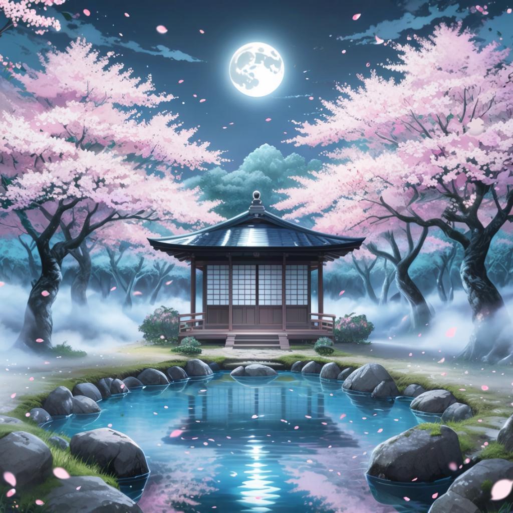 Обложка фанфика «Лунное дыхание Сакуры»